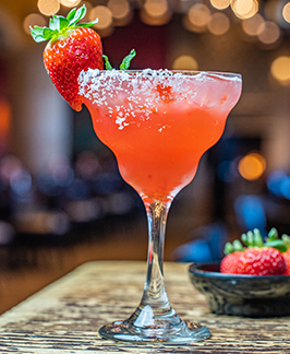 Muddled strawberry, hibiscus, freshly-squeezed lime juice & 100% agave Lunazul Tequila & St Germain.